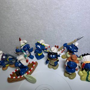 Set of 8 NATIVE Smurfs Figures Peyo Schleich 2007 Smurf Toy Figurine